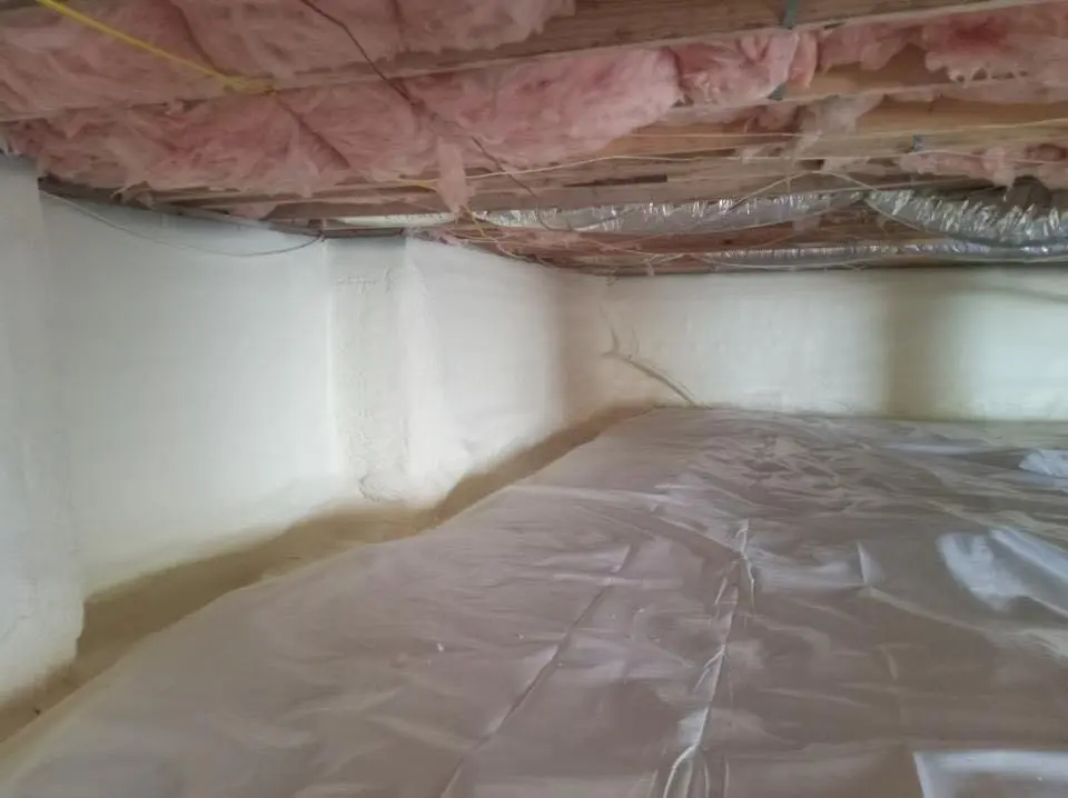 Crawl space encapsulation with closed-cell spray foam for Attic Insulation in Chippewa Falls